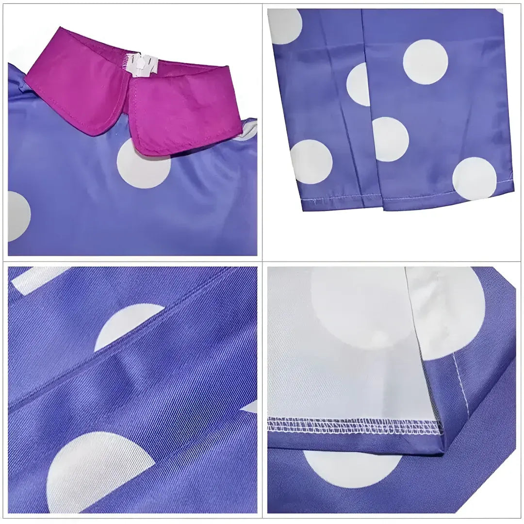 Polka Dot Cosplay Dress with Wig - Halloween Costume Outfit