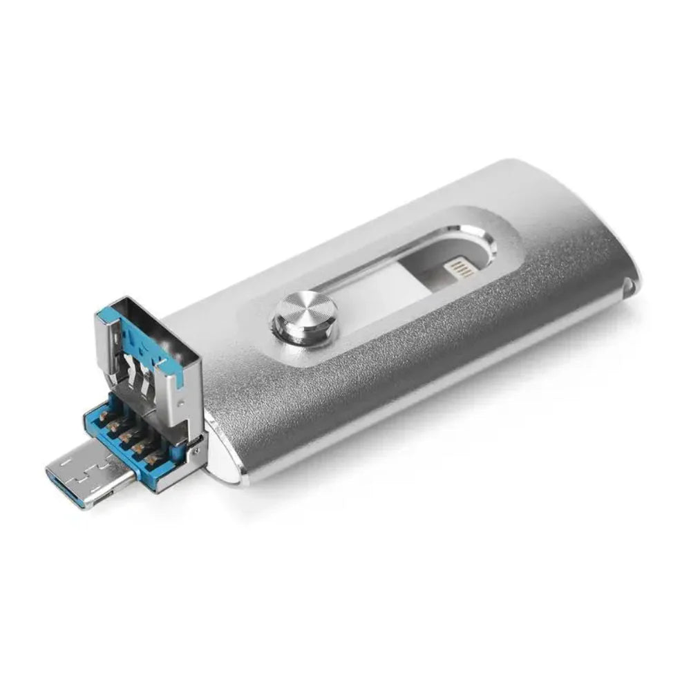Portable 4-in-1 USB 3.0 SSD External Hard Drive with OTG Flash Storage
