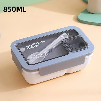 Portable Bento Lunch Box with Leak-Proof Design & Cutlery Set – Microwave & Dishwasher Safe