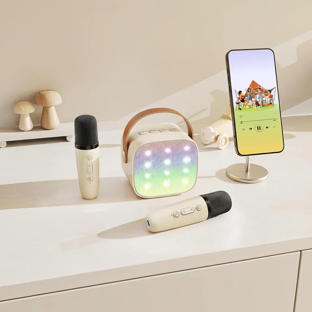 Portable Bluetooth Karaoke Speaker with Wireless Microphones
