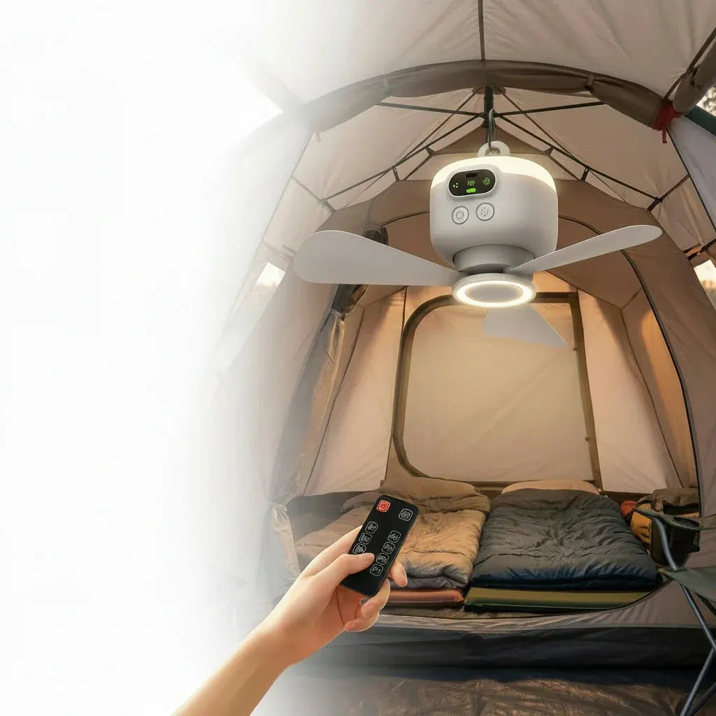 Portable Camping Fan with Remote Control and Hanging Hook