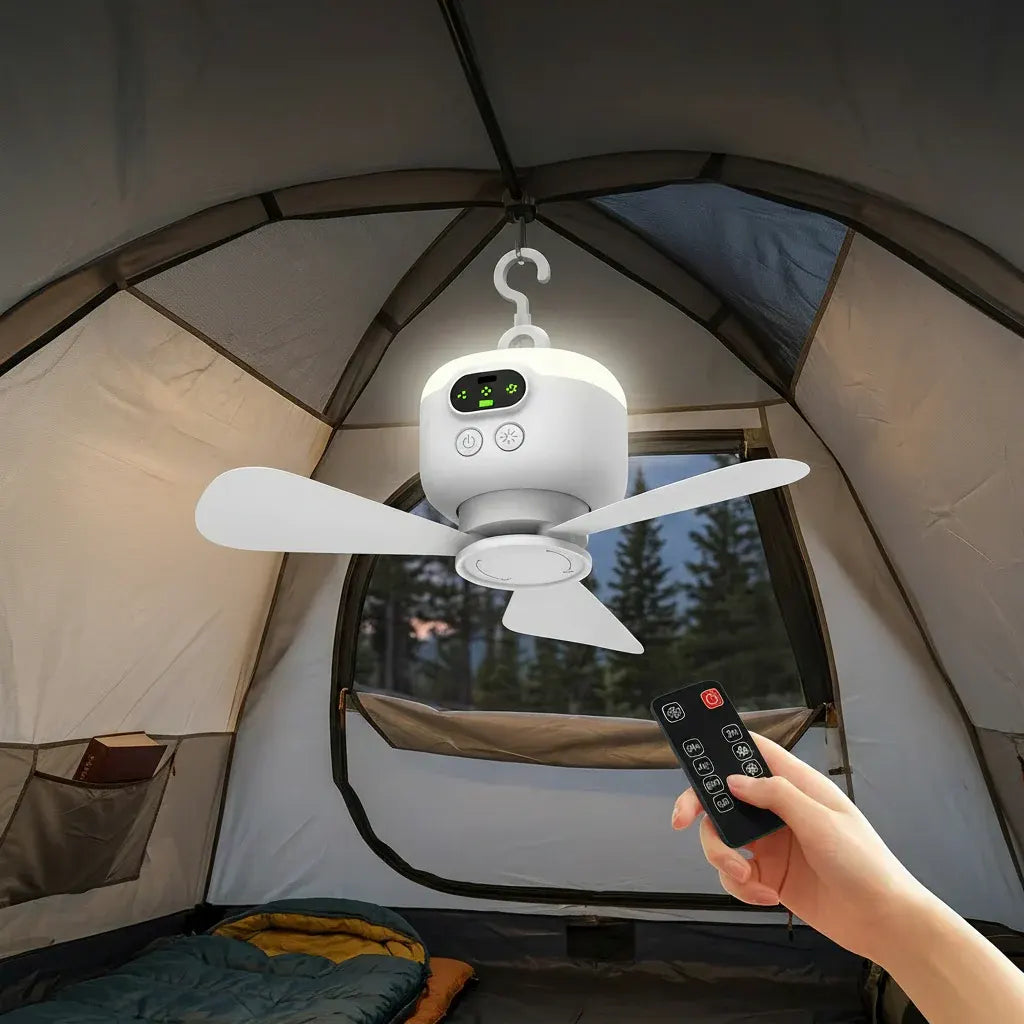 Portable Camping Fan with Remote Control and Hanging Hook