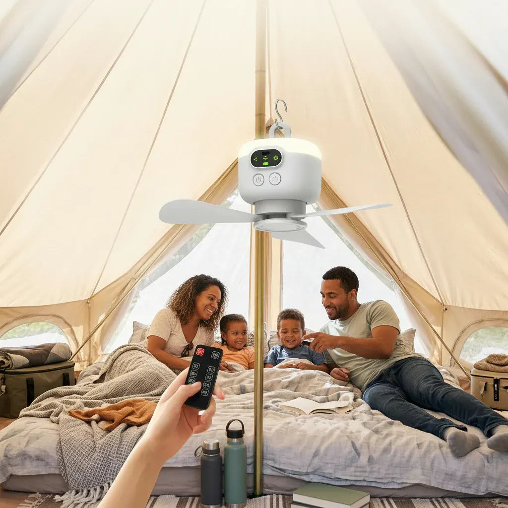 Portable Camping Fan with Remote Control and Hanging Hook