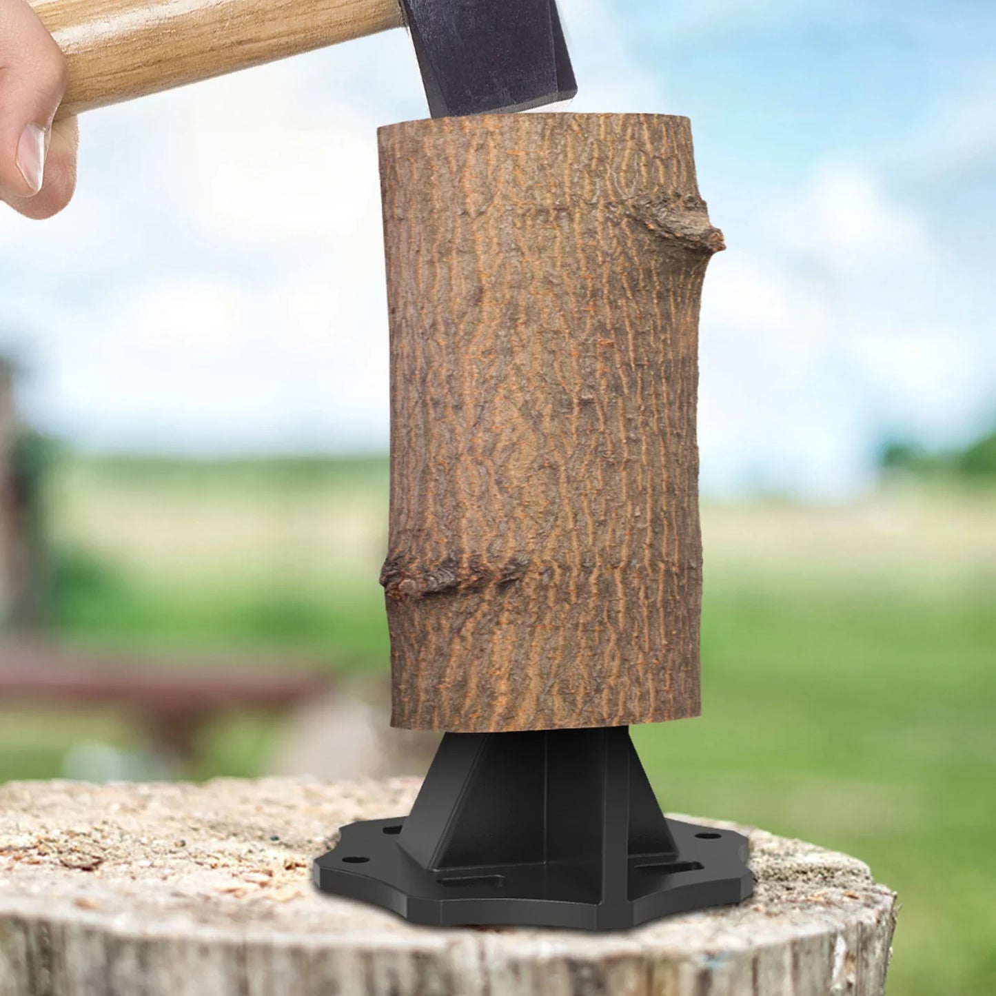 Portable Carbon Steel Log Splitter Tool with Cloth Carrying Bag