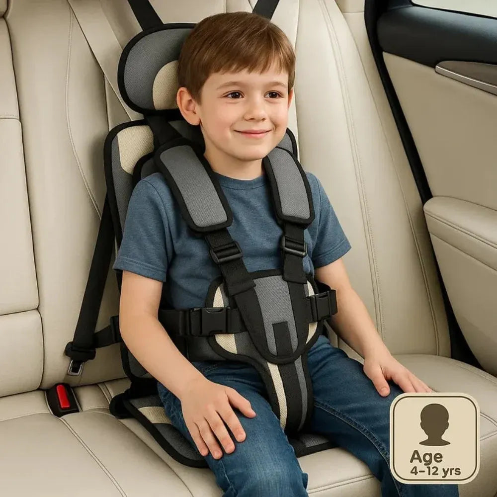Portable Child Booster with Travel Safety Harness for Car Seats