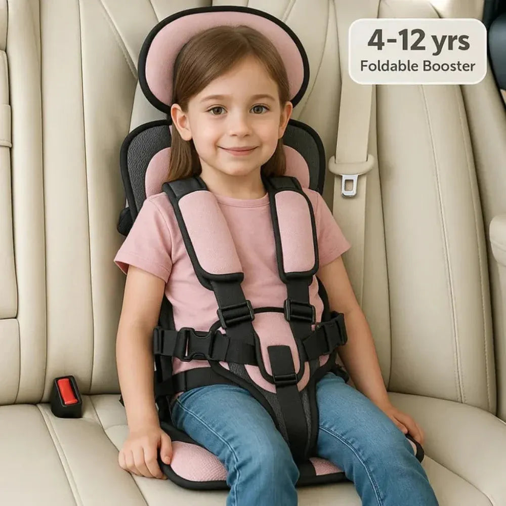 Portable Child Booster with Travel Safety Harness for Car Seats