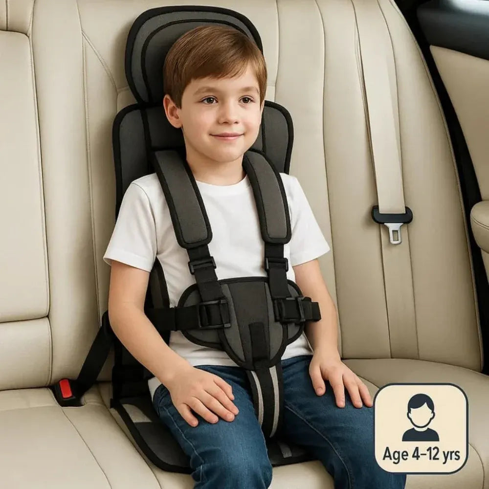 Portable Child Booster with Travel Safety Harness for Car Seats