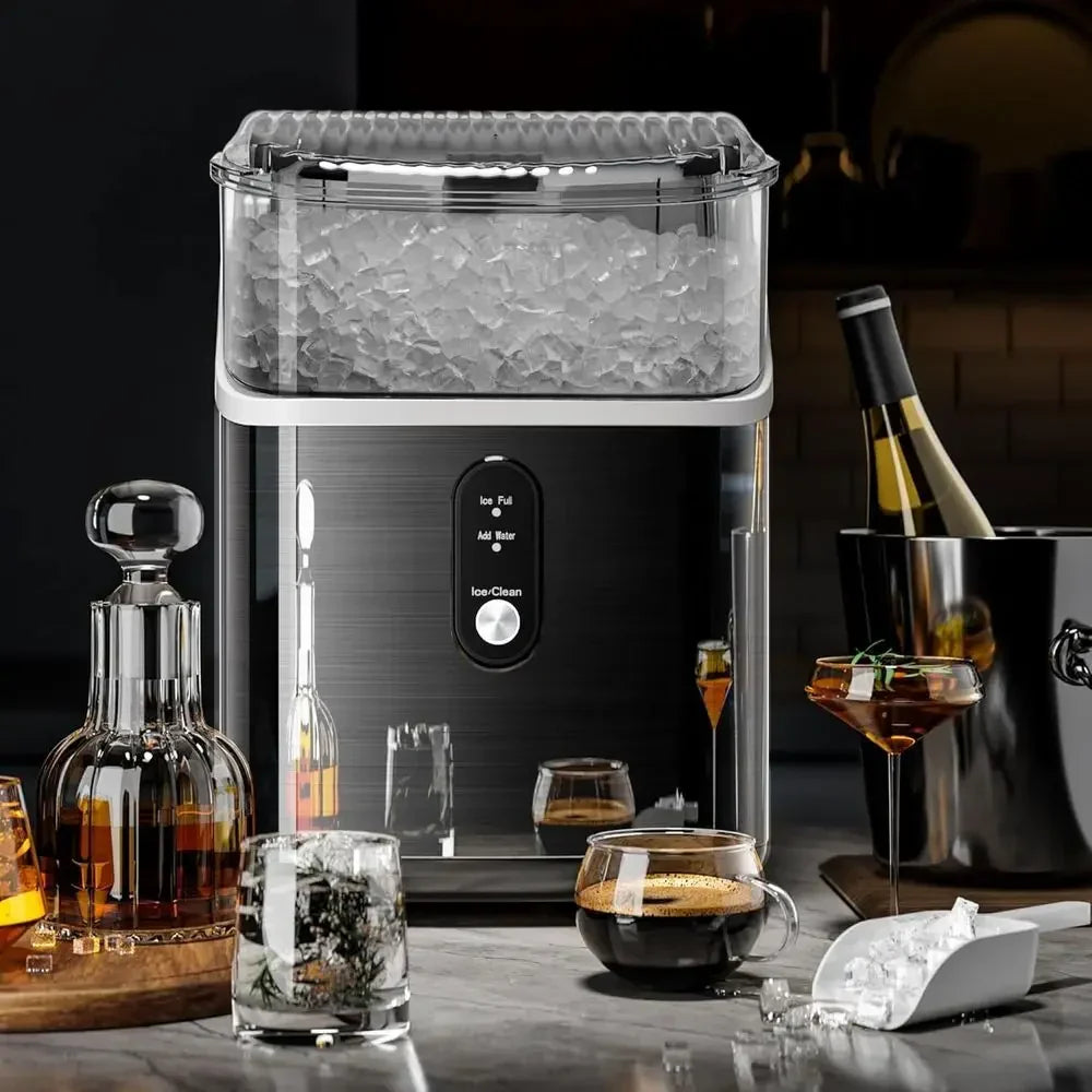 Portable Compact Countertop Nugget Ice Maker with Fast Chewable Production