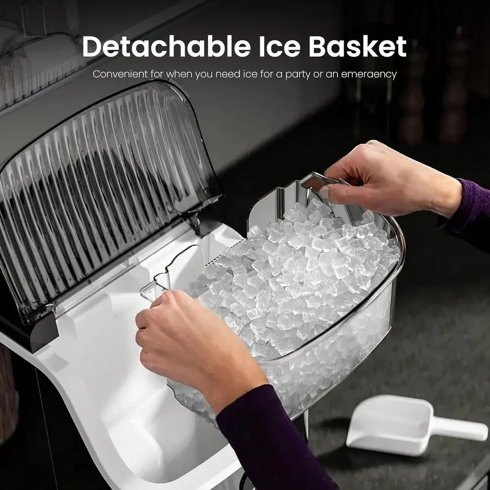 Portable Compact Countertop Nugget Ice Maker with Fast Chewable Production