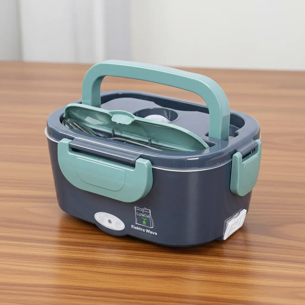 Portable Electric Heated Lunch Box Stainless Steel Food Container