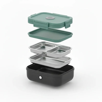 Portable Electric Heated Lunch Box Stainless Steel Food Container