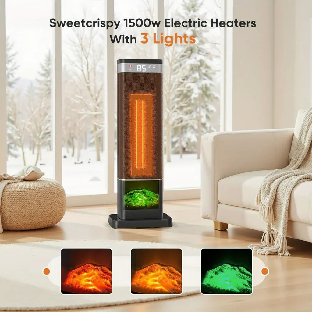 Portable Electric Space Heater with Remote-Controlled Warm Air Blower