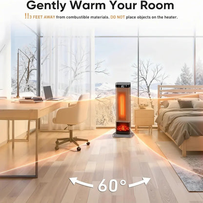 Portable Electric Space Heater with Remote-Controlled Warm Air Blower