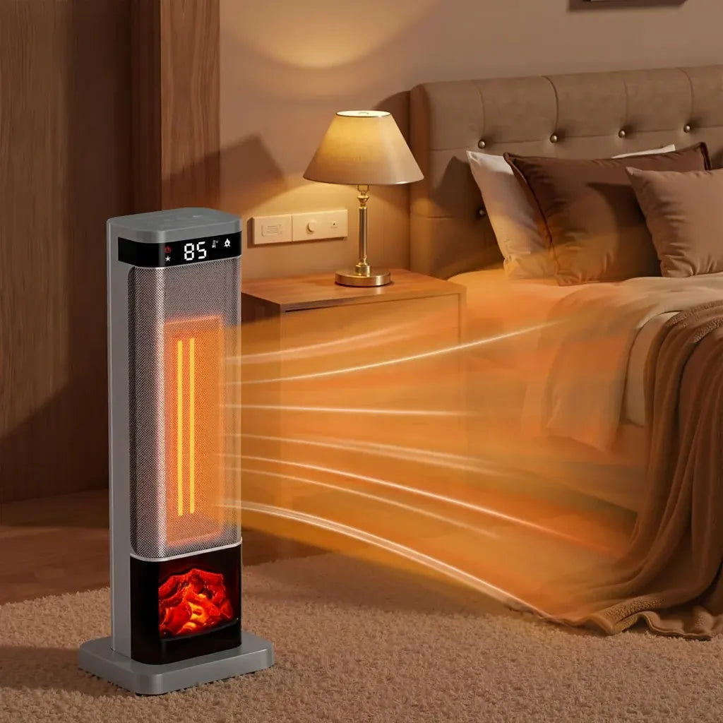 Portable Electric Space Heater with Remote-Controlled Warm Air Blower