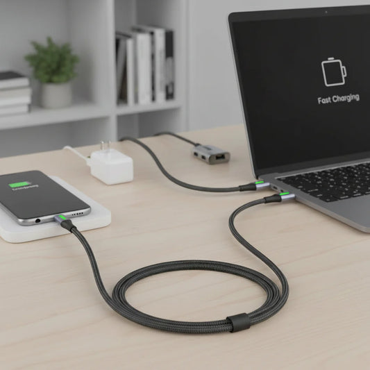 Portable External SSD Hard Drive with Fast Charging 6A USB-C Cable