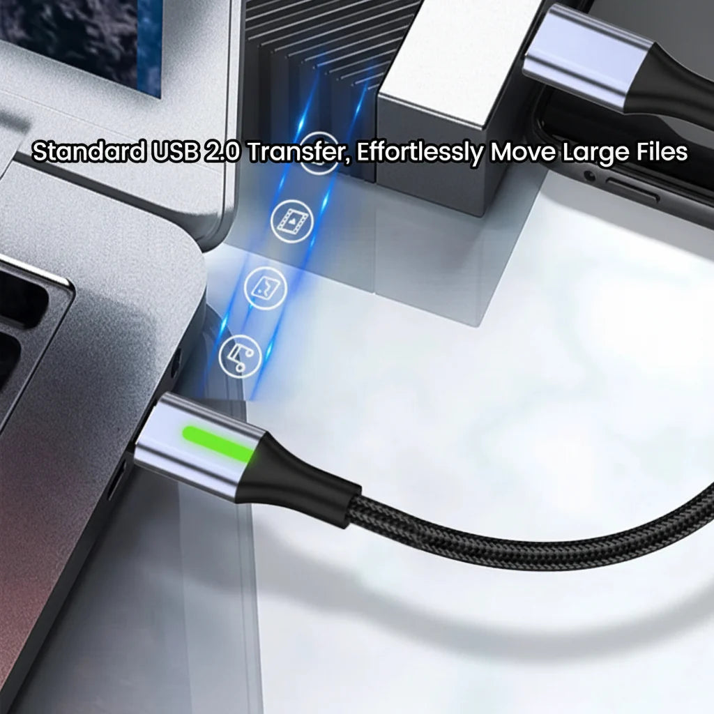 Portable External SSD Hard Drive with Fast Charging 6A USB-C Cable