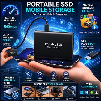 Portable External SSD USB Mobile Storage Drive