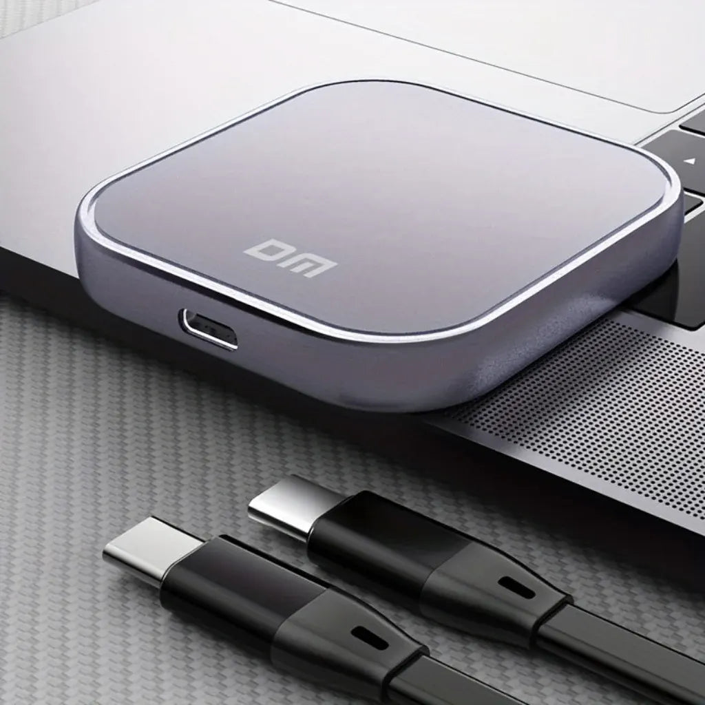 Portable External SSD with Magnetic USB Power Bank Charging Function