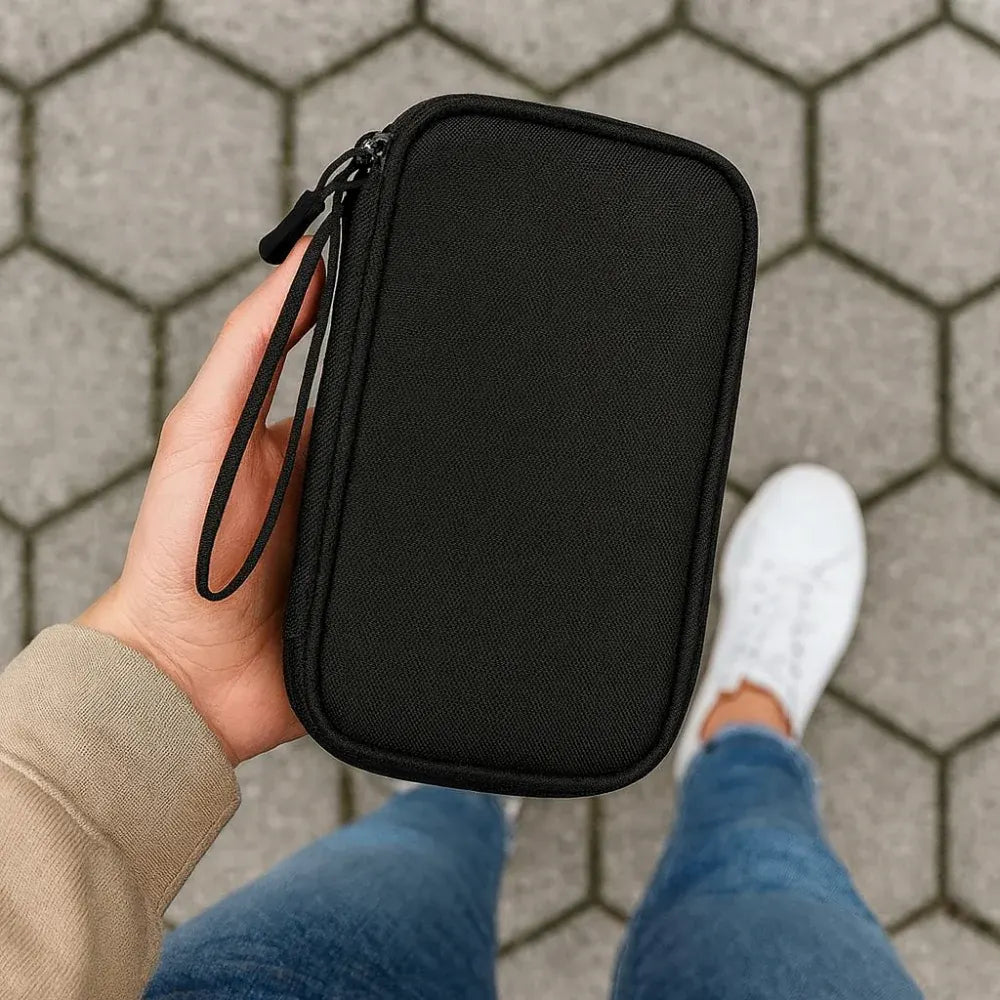 Portable Fabric Travel Case for Electronics Storage & Organization