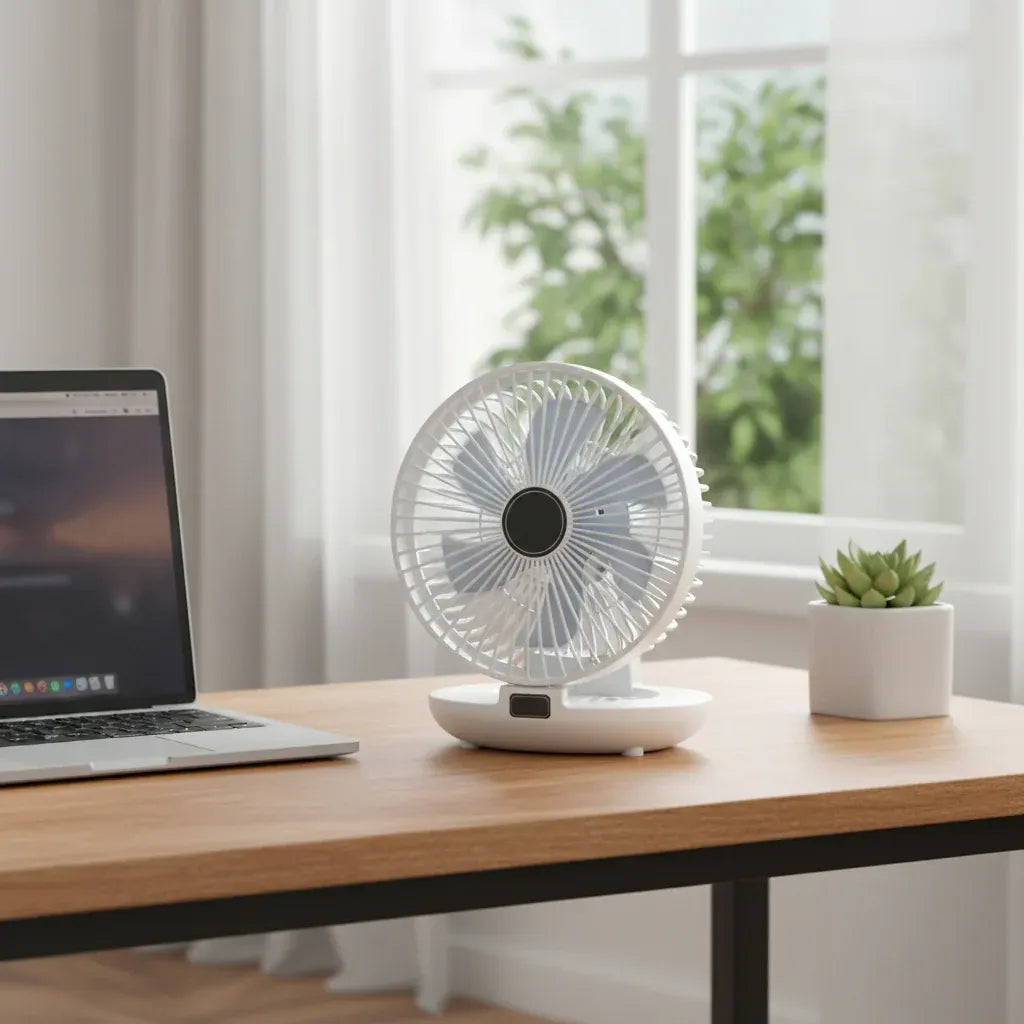 Portable Foldable Mesh Oscillating Fan with Cooling Blanket