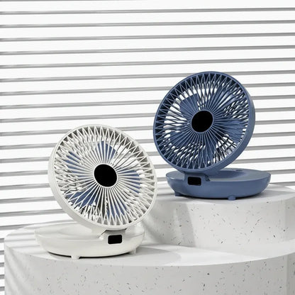 Portable Foldable Mesh Oscillating Fan with Cooling Blanket