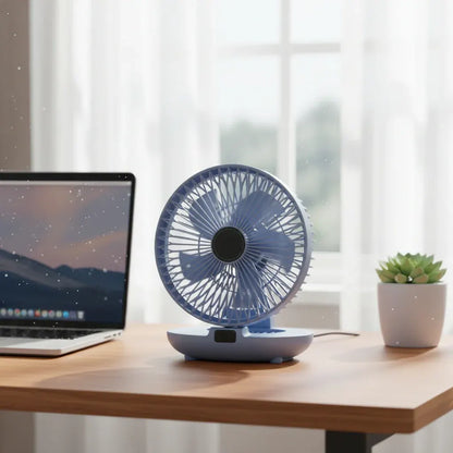 Portable Foldable Mesh Oscillating Fan with Cooling Blanket