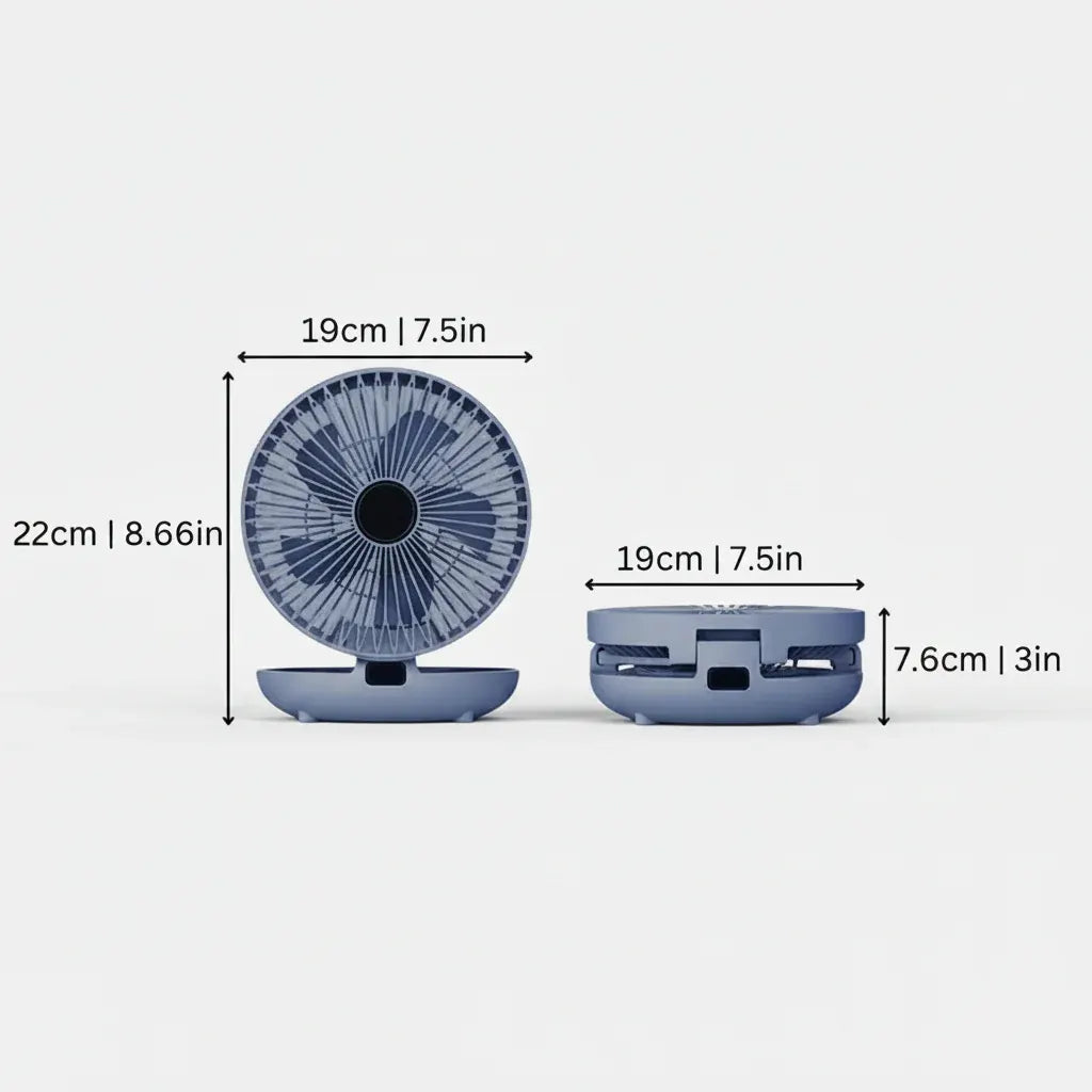 Portable Foldable Mesh Oscillating Fan with Cooling Blanket