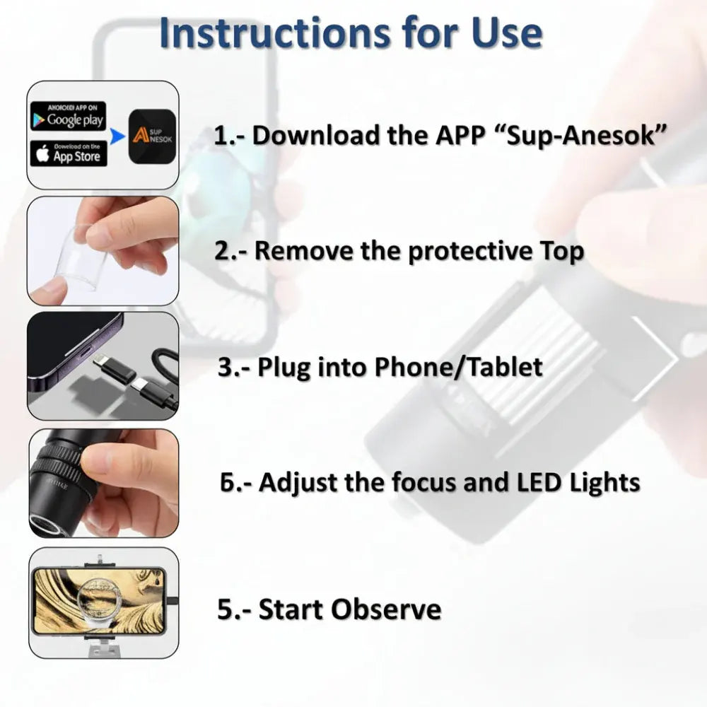 Portable Handheld USB Digital Microscope HD Magnifier for Phones