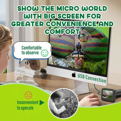 Portable HD Digital Microscope with Screen for Kids Science Learning Camera