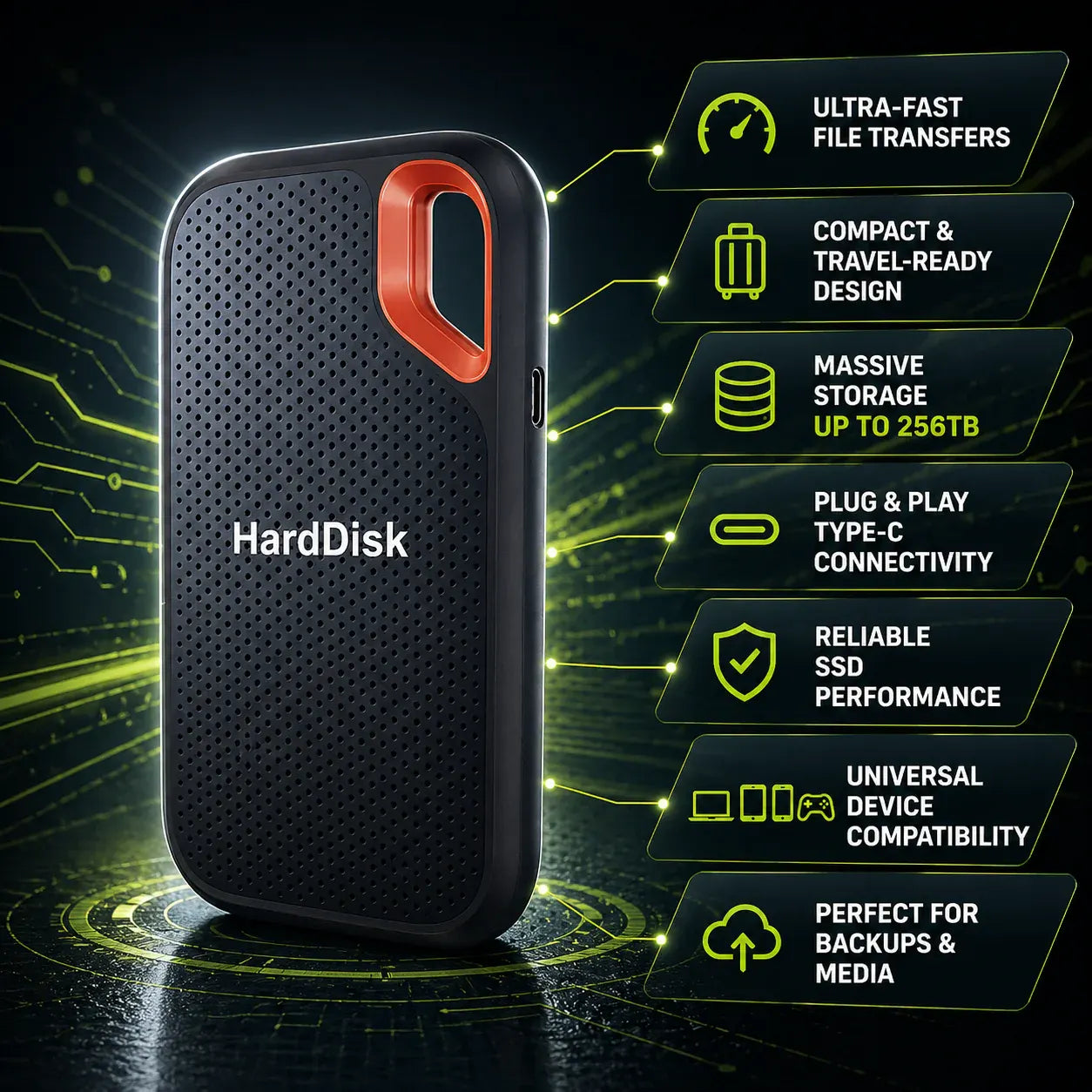 Portable High-Speed External Hard Drive for Fast Data Storage