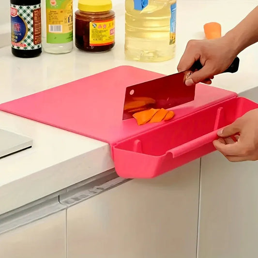 Portable Kitchen Cutting Board 2-in-1 with Built-In Storage Box & Food Container