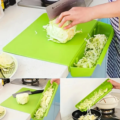 Portable Kitchen Cutting Board 2-in-1 with Built-In Storage Box & Food Container
