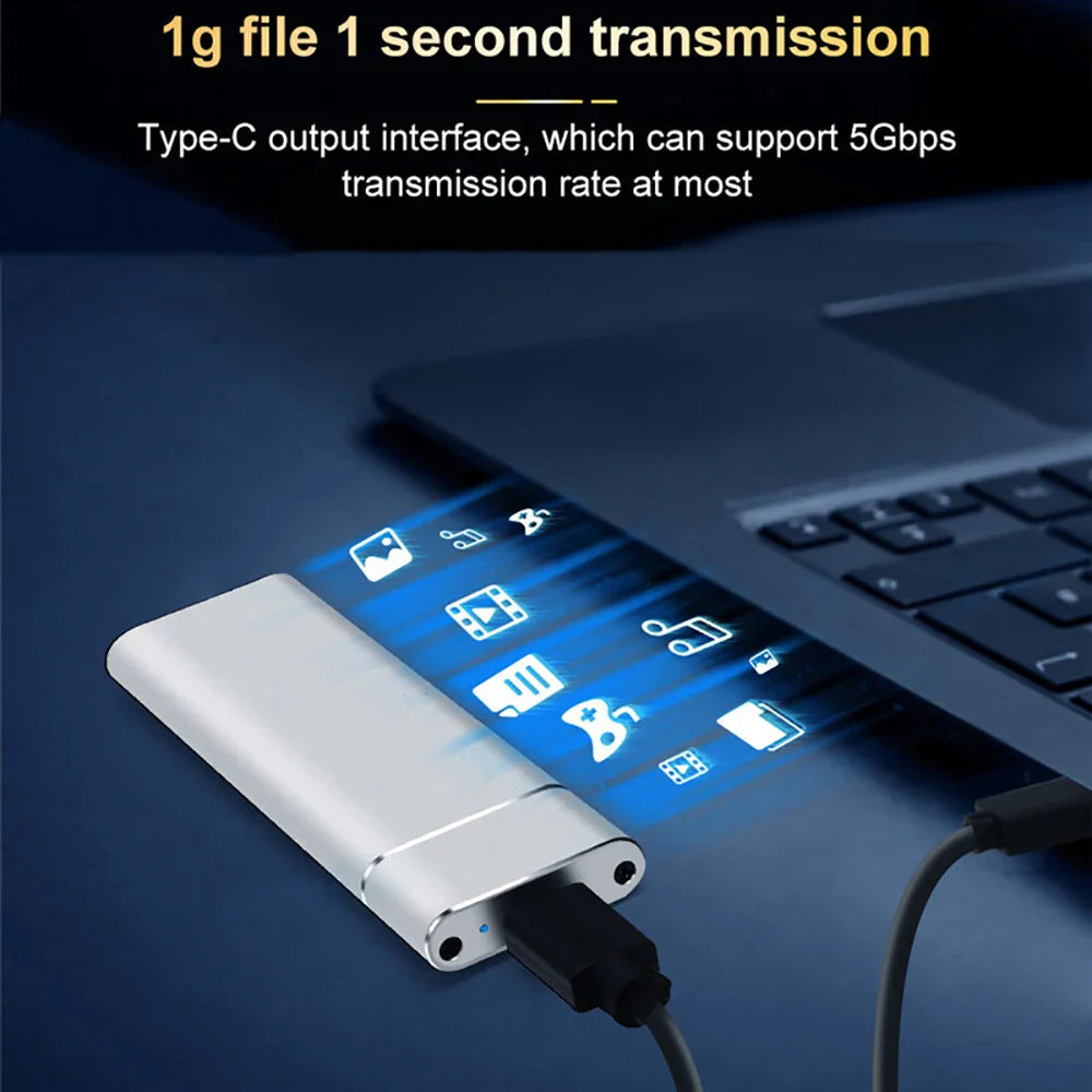 Portable M.2 SSD Enclosure with USB 3.1 External Case