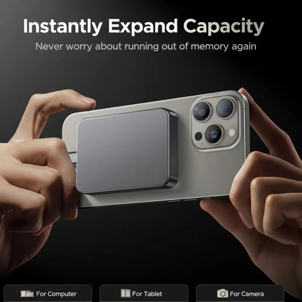 Portable Magnetic SSD External Hard Drive High-Speed Storage 120FPS