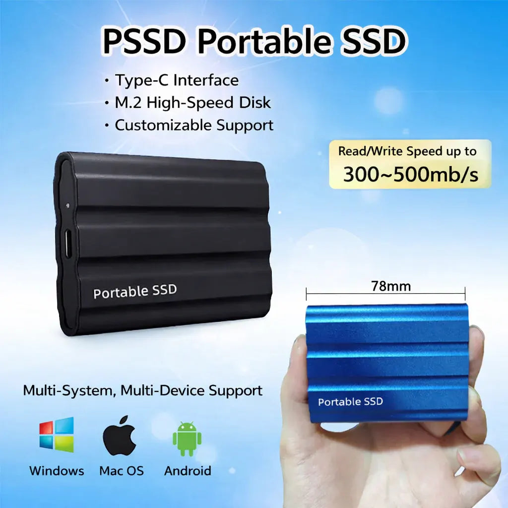 Portable Metal Enclosure External SSD Storage Drive