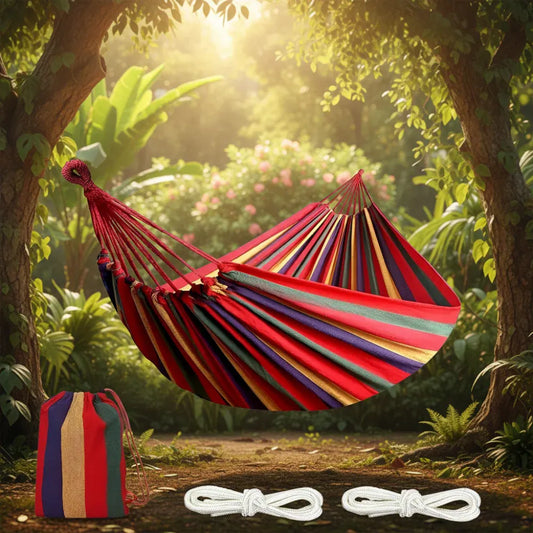 Portable Outdoor Camping Hammock with Tree Straps