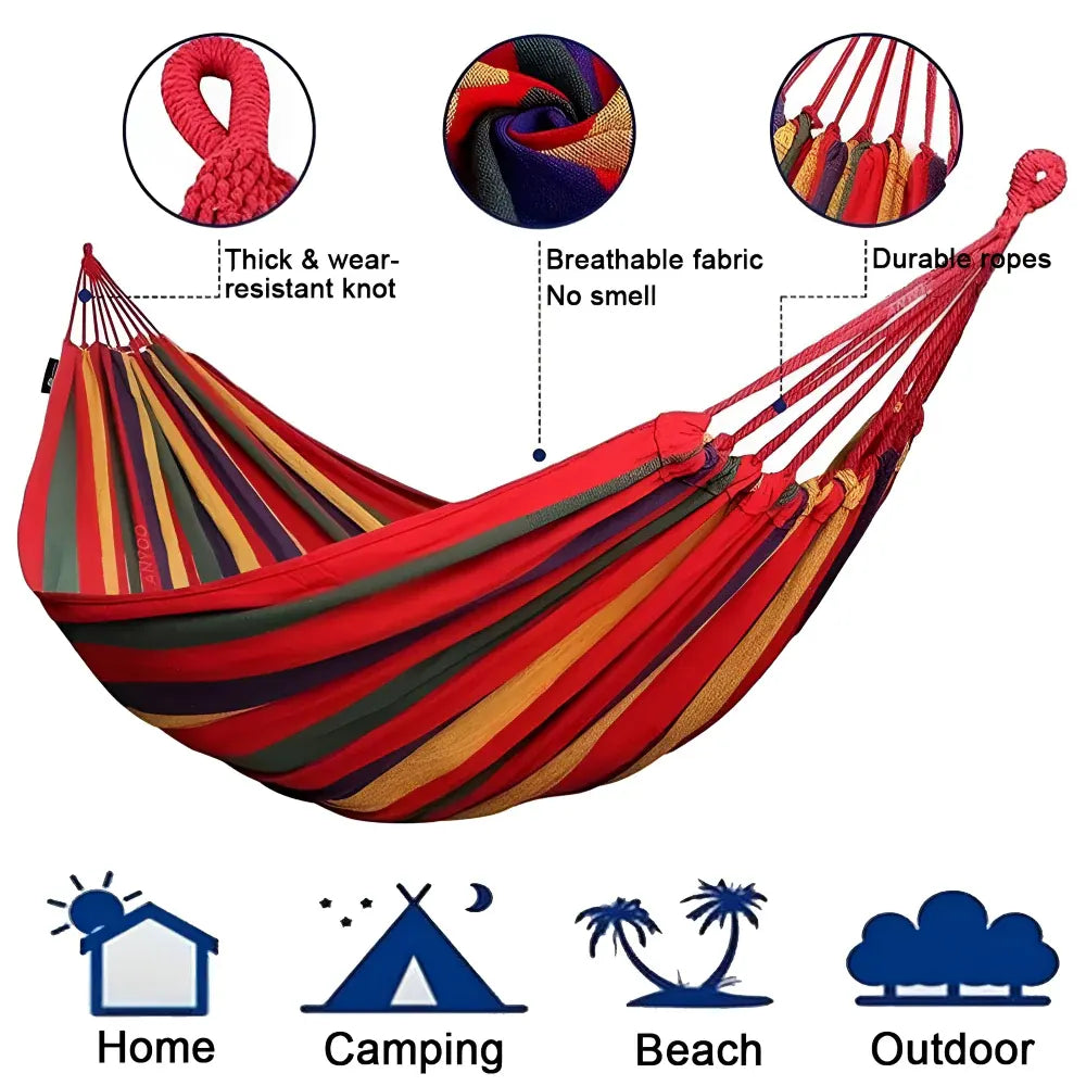 Portable Outdoor Camping Hammock with Tree Straps