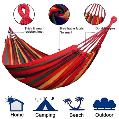 Portable Outdoor Camping Hammock with Tree Straps