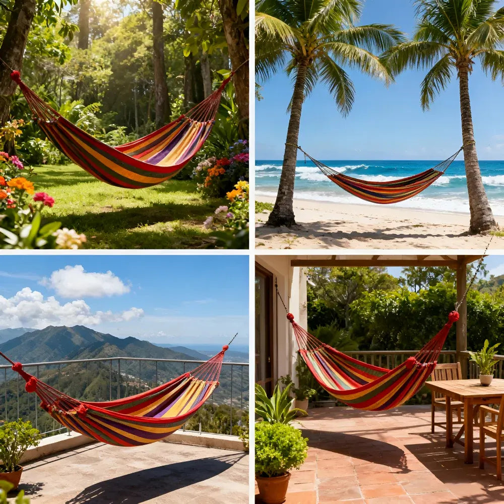 Portable Outdoor Camping Hammock with Tree Straps