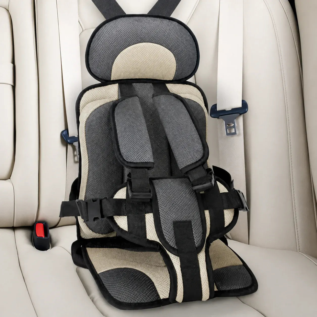 Portable Padded Travel Car Seat with 5-Point Safety Harness