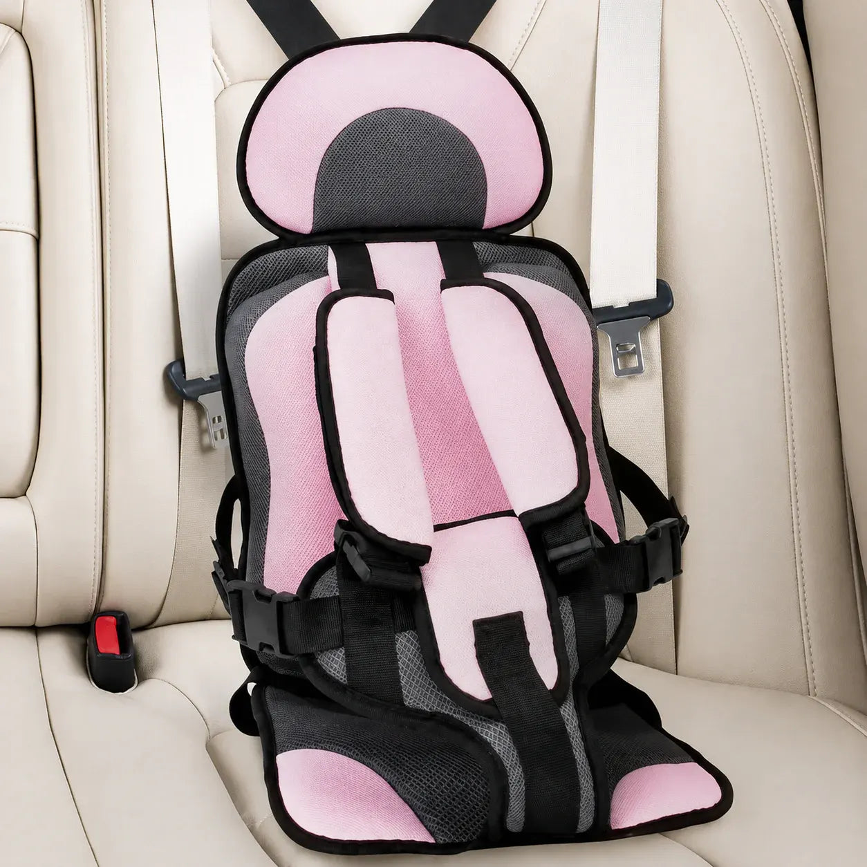 Portable Padded Travel Car Seat with 5-Point Safety Harness
