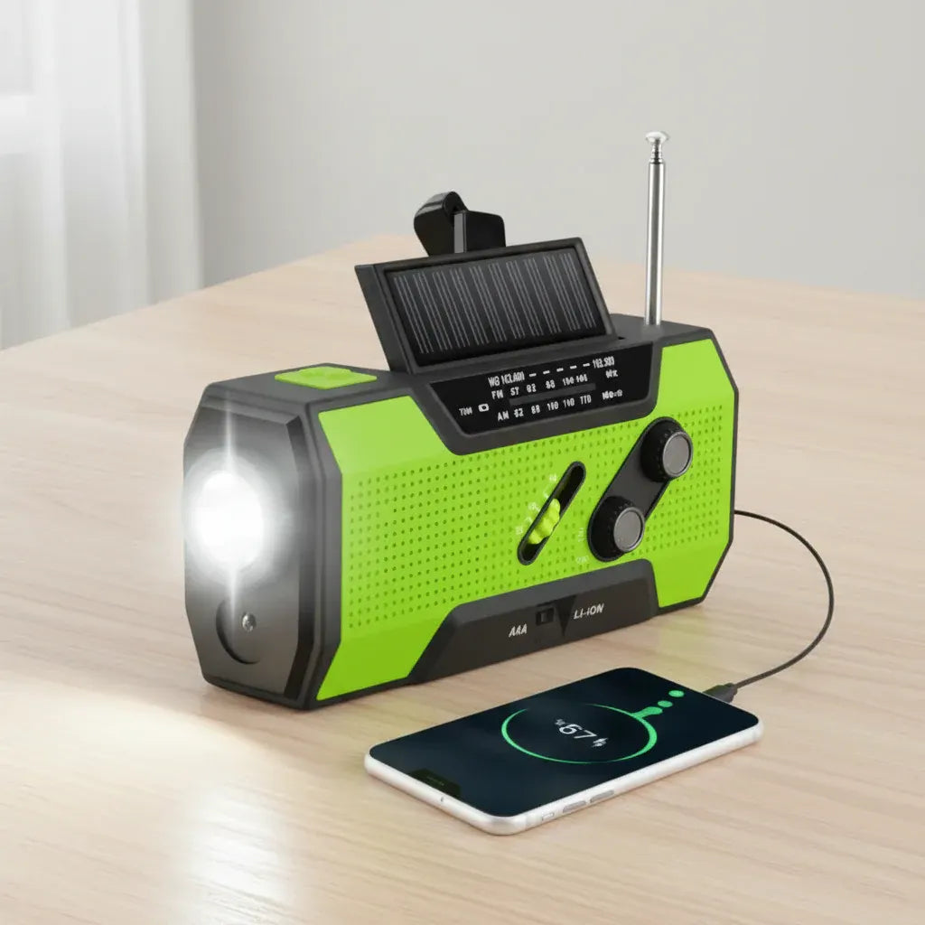 Portable Solar Hand Crank Emergency Weather Radio with Charger