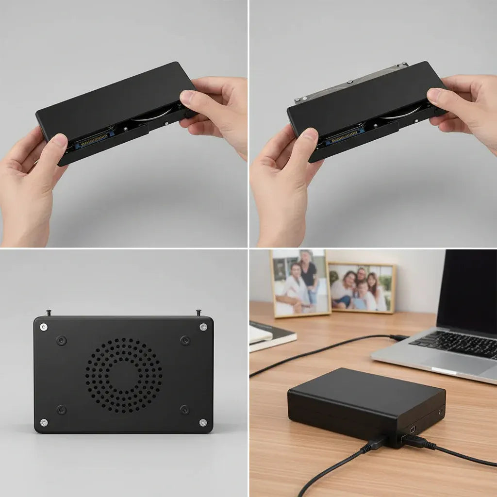 Portable SSD Enclosure USB 3.0 SATA External Hard Drive Case