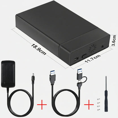 Portable SSD Enclosure USB 3.0 SATA External Hard Drive Case