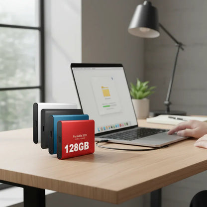 Portable SSD External Hard Drive 128GB Compact Storage Device