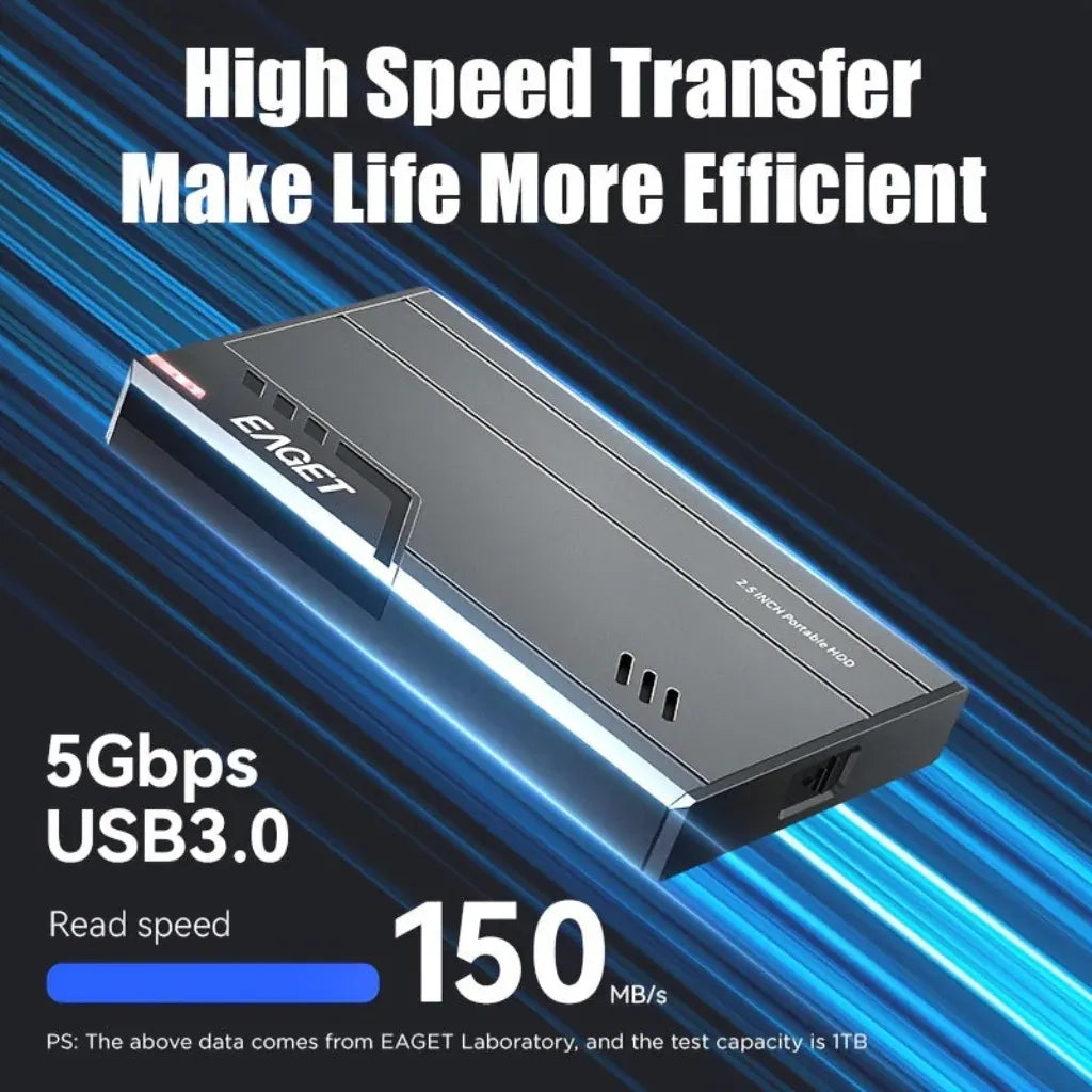 Portable SSD External Hard Drive USB 3.0 High-Speed Storage for PC