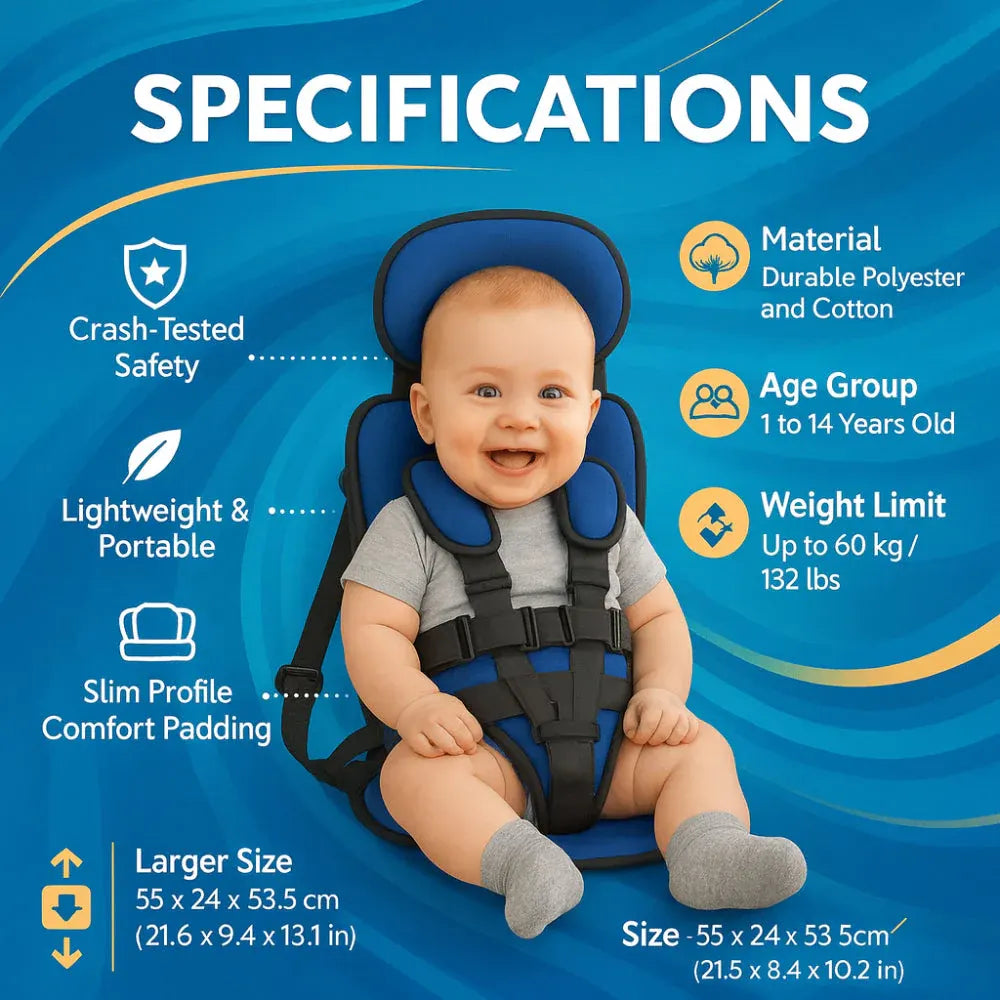Portable Travel Design Kids Car Booster Seat with Harness