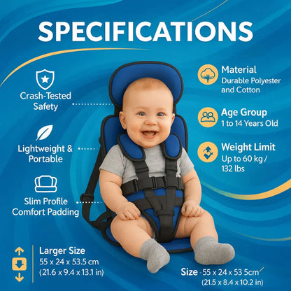 Portable Travel Design Kids Car Booster Seat with Harness