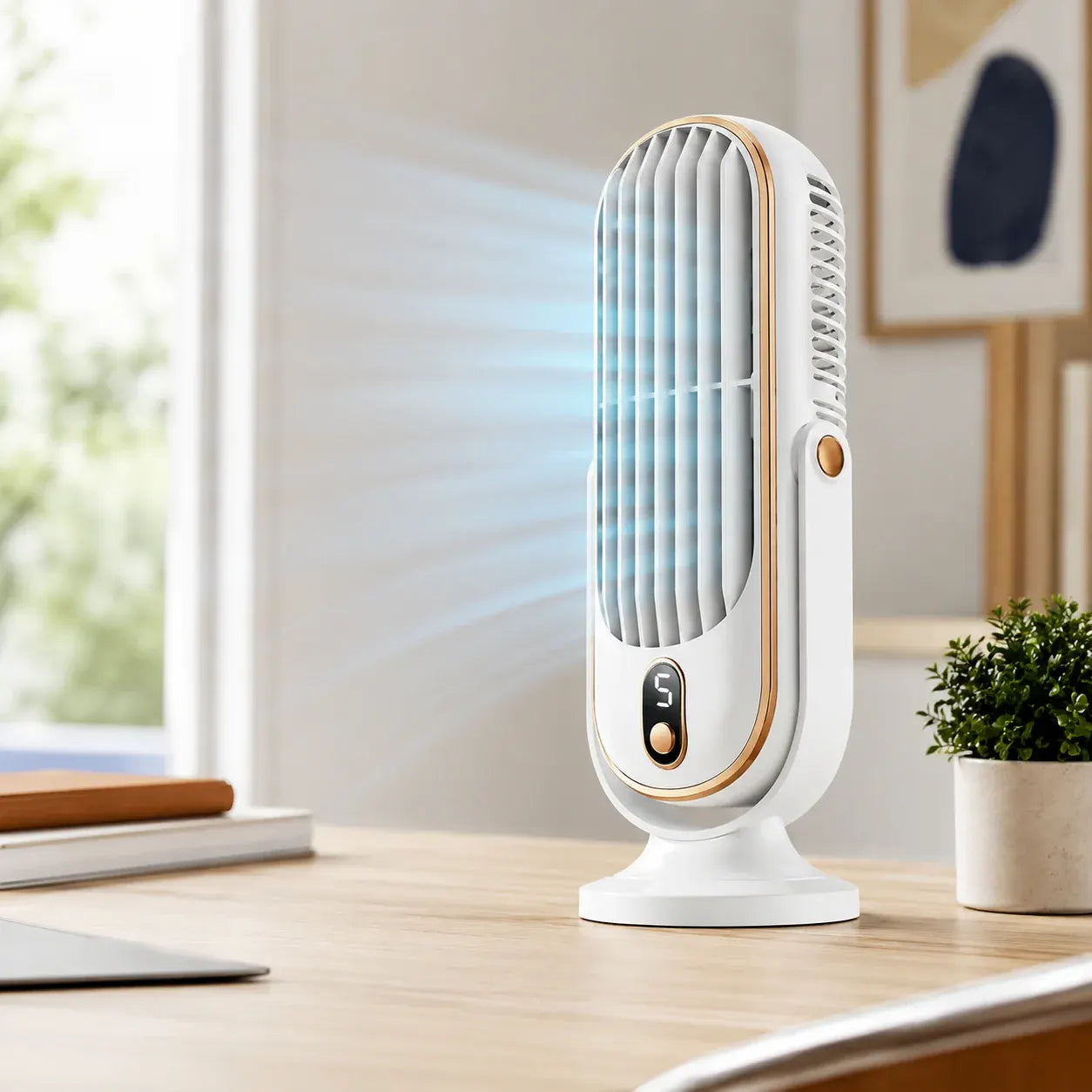 Portable USB Desktop Cooling Fan with Battery Operation