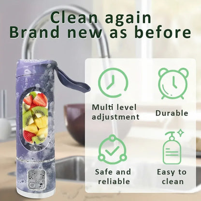 Portable USB Rechargeable Juicer Bottle for Smoothies